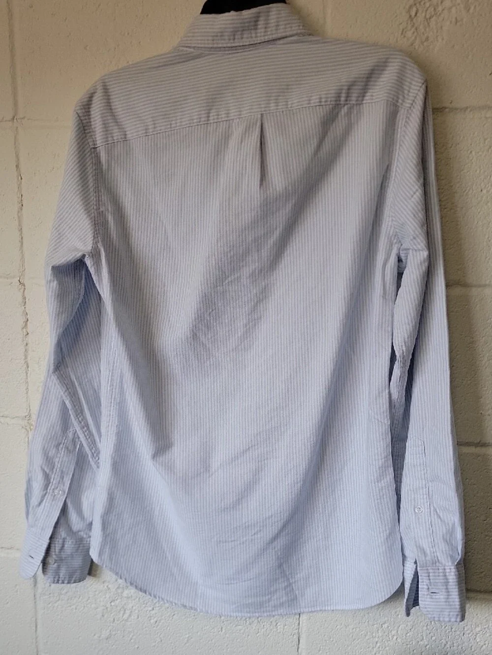 J. Crew Men's Light Blue Pinstripe Dress Shirt